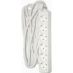 Sisäjatkojohto 5 metriä 6-os. jatkojohto