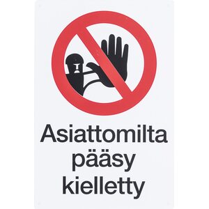 Varoitusmerkki asiattomilta pääsy kielletty