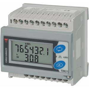 Carlo Gavazzi 3-vaihe Energiamittari irrotettavalla näytöllä, 333 mV (Pulssilähtö, RS485 MODBUS, epäsuora mittaus)